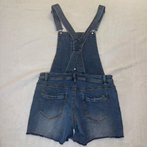 Tinseltown Women's Blue Short Overalls - Picture 4 of 8